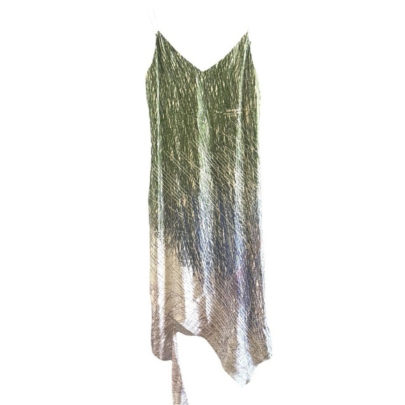 OFF-WHITE Bouroullec Asymmetric-Hem Abstract Print Satin Slip Mini Dress New - Picture 12 of 15